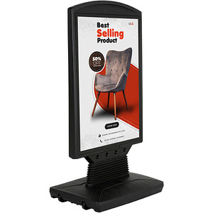 Image update displays Kundenstopper WindSign FLEX schwarz DIN A1 2 Fächer