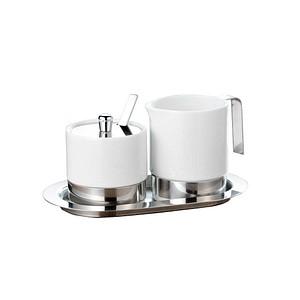 Image Esmeyer Milch- und Zucker-Set ADAM weiß/silber