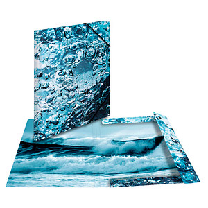 Image HERMA Eckspannermappe "Nature", DIN A3, Karton, Water
