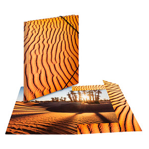 Image HERMA Eckspannermappe "Nature", DIN A4, Karton, Sand