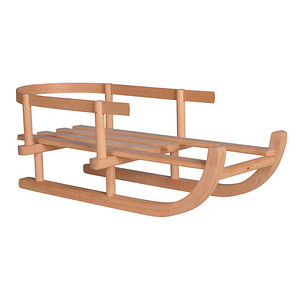 Image Puppen- Schlitten braun