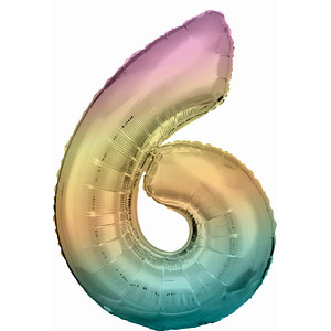 Image amscan® Luftballons Zahl 6 regenbogen