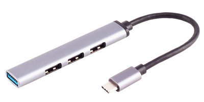 Image shiverpeaks BASIC-S USB-C 3.0 Hub, 4-fach, ALU, slim