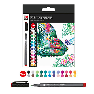 Image Marabu Fineliner COLOUR GRAPHIX "HYPNOTIZE", 24er Kartonetui