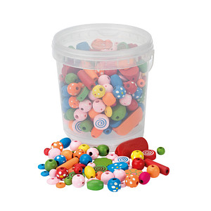 Image GLOREX Bastelset Holzperlen-Mix mehrfarbig