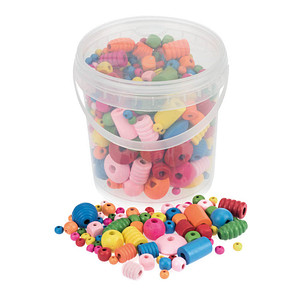 Image GLOREX Bastelset Holzperlen Formenmix mehrfarbig