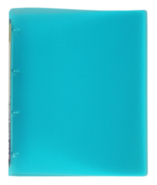 Image EXXO by HFP Ringbuch / Ringmappe / Ringordner, A4, aus PP, mit 4er Rundringmechanik und selbstklebenden Rückenschild, Farbe: transparent türkis – 1 Stück