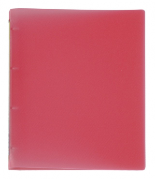 Image EXXO by HFP Ringbuch / Ringmappe / Ringordner, A4, aus PP, mit 4er Rundringmechanik und selbstklebenden Rückenschild, Farbe: transparent rot – 1 Stück