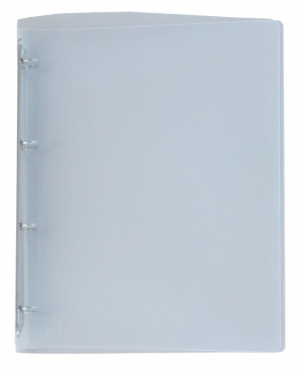 Image EXXO by HFP Ringbuch / Ringmappe / Ringordner, A4, aus PP, mit 4er Rundringmechanik und selbstklebenden Rückenschild, Farbe: transparent – 1 Stück