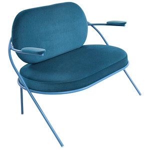Image PAPERFLOW 2-Sitzer Sofa SATURNE blau Kunstleder