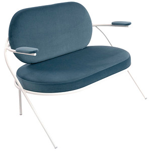 Image PAPERFLOW 2-Sitzer Sofa SATURNE blau weiß Stoff