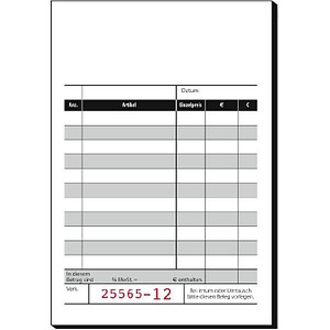 Image SIGEL Kassenblock mit Additionsblatt, mit fortlaufenden Nummern Formularbuch KC621