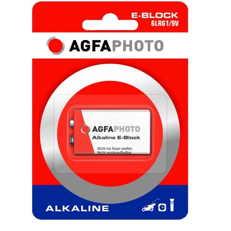 Image AGFA Photo Batterie Alkaline Power -9V 6LR61 Block       1St.