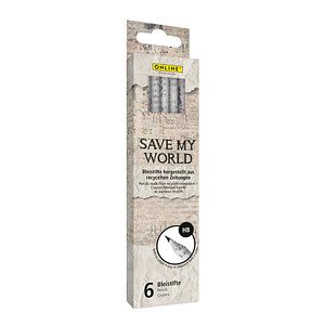 Image ONLINE® Save My World Bleistifte HB grau 6 St.