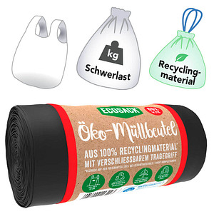 Image ECOSACK® Öko-Schwerlastsäcke 60,0 l schwarz 20 µm, 14 St.
