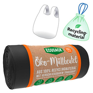 Image ECOSACK® Öko-Müllbeutel 20,0 l schwarz 20 µm, 20 St.