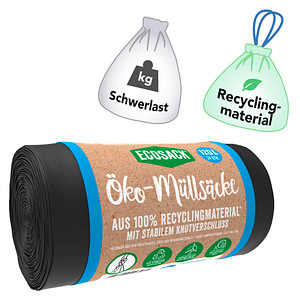 Image ECOSACK® Öko-Schwerlastsäcke 120,0 l schwarz 35 µm, 24 St.