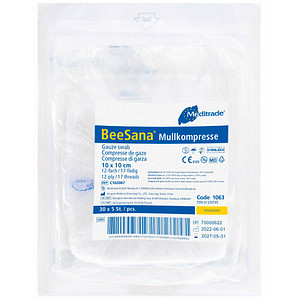 Image Meditrade® Mull-Kompressen BeeSana® 1063 weiß 10,0 x 10,0 cm, 150 St.