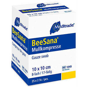 Image Meditrade® Mull-Kompressen BeeSana® 1045 weiß 10,0 x 10,0 cm, 50 St.