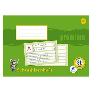 Image Staufen® Schreiblernheft Premium Lineatur SL (1.Schuljahr) liniert DIN A4 quer Rand rundum, 16 Blatt