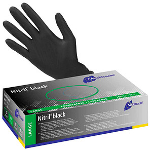 Image Meditrade® unisex Einmalhandschuhe Nitril® black schwarz Größe L 100 St.