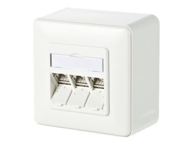 Image BTR NETCOM BTR Anschlussdose ISO/IEC Cat.6A Modul 3 Port 180°M AP reinw