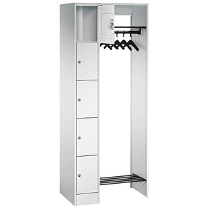 Image CP Garderobe mit Schließfächern lichtgrau 80700-00 S10000, 5 Schließfächer 74,0 x 48,0 x 195,0 cm