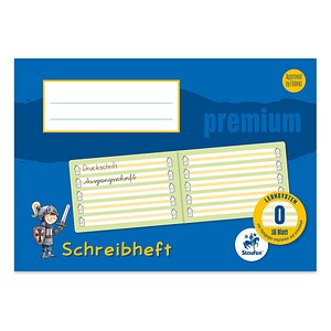 Image Staufen® Schreiblernheft Premium Lineatur 0 (1.Schuljahr) - mit gelbem Mittelband liniert DIN A5 quer ohne Rand, 16 Blatt