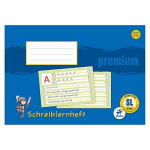 Image Staufen® Schreiblernheft Premium Lineatur SL (1.Schuljahr) - mit gelbem Mittelband liniert DIN A4 quer Rand rundum, 16 Blatt