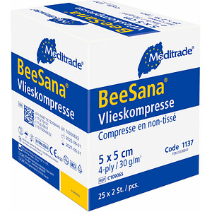 Image Meditrade® Vlies-Kompressen BeeSana® 1137 weiß 5,0 x 5,0 cm, 50 St.