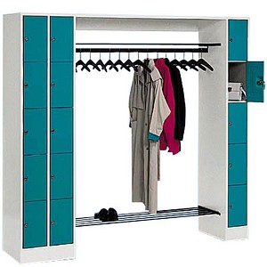 Image CP Garderobe mit Schließfächern Serie 8070 lichtgrau, wasserblau 80730-00, 15 Schließfächer 210,0 x 48,0 x 195,0 cm