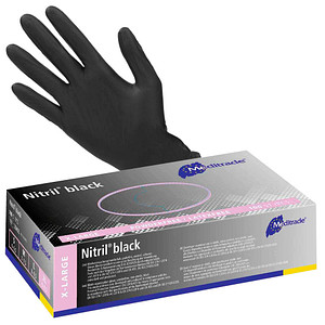 Image Meditrade® unisex Einmalhandschuhe Nitril® black schwarz Größe XL 100 St.