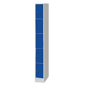 Image CP Schließfachschrank S 2000 Classic lichtgrau, enzianblau 80700-10, 5 Schließfächer 24,0 x 48,0 x 195,0 cm
