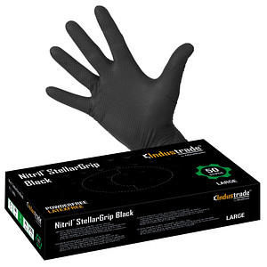 Image Industrade® unisex Einmalhandschuhe Nitril® StellarGrip Black schwarz Größe L 50 St.