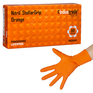 Image Industrade® unisex Einmalhandschuhe Nitril® StellarGrip Orange orange Größe M 50 St.