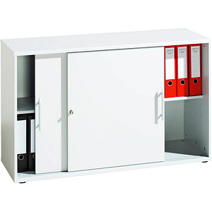 Image HAMMERBACHER Schiebetürenschrank weiß 1 Fachboden 120,0 x 40,0 x 74,8 cm