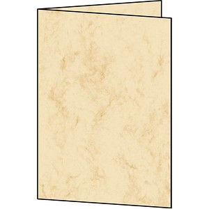 Image SIGEL PC-Faltkarten, A6 (A5), 185 g-qm, Marmor beige Edelkarton, für Inkjet-Las
