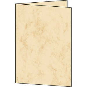 Image SIGEL PC-Faltkarten, A5 (A4), 185 g-qm, Marmor beige Edelkarton, für Inkjet-Las