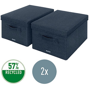 Image LEITZ Ablagebox aus Stoff, Größe M, 2er Set, samtgrau