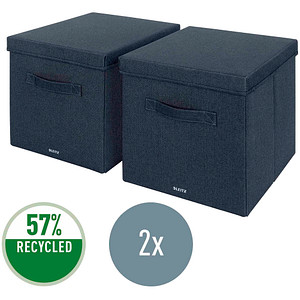 Image LEITZ Ablagebox aus Stoff, Größe L, 2er Set, samtgrau
