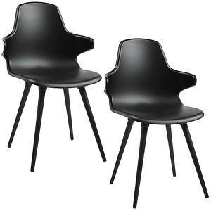 Image 2 Topstar Schalenstühle T2020 mit Armlehnen FZ11SS-2 schwarz Kunststoff