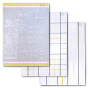 Image Dyckhoff Geschirrtücher Mojito Cocktail farbig kariert 50,0 x 70,0 cm, 3 St.