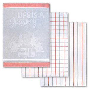 Image Dyckhoff Geschirrtücher LIFE IS A Journey koralle 50,0 x 70,0 cm, 3 St.