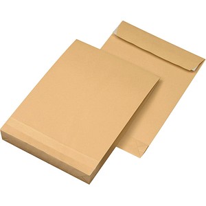 Image MAILmedia Faltentaschen DIN B4 ohne Fenster braun mit 4,0 cm Falte, 100 St.