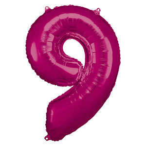 Image amscan® Folienballon Zahl 9 pink, 1 St.