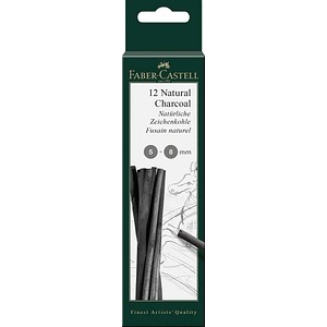 Image FABER-CASTELL Natural Charcoal Zeichenkohle schwarz 12 St.