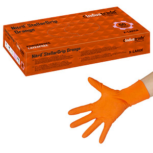 Image Industrade® unisex Einmalhandschuhe Nitril® StellarGrip Orange orange Größe XL 50 St.