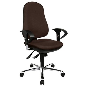 Image Topstar Bürostuhl Support ®Syncro Deluxe, 8559U G08 dunkelbraun, chrom Stoff