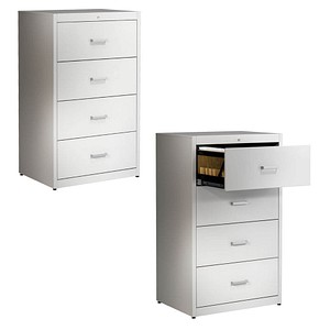 Image mauser client entry Hängeregistraturschrank lichtgrau mit 4 Schubladen 80,0 x 60,0 x 135,0 cm
