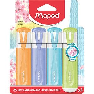 Image Maped Textmarker FLUO'PEPS PASTEL, 4er Blister